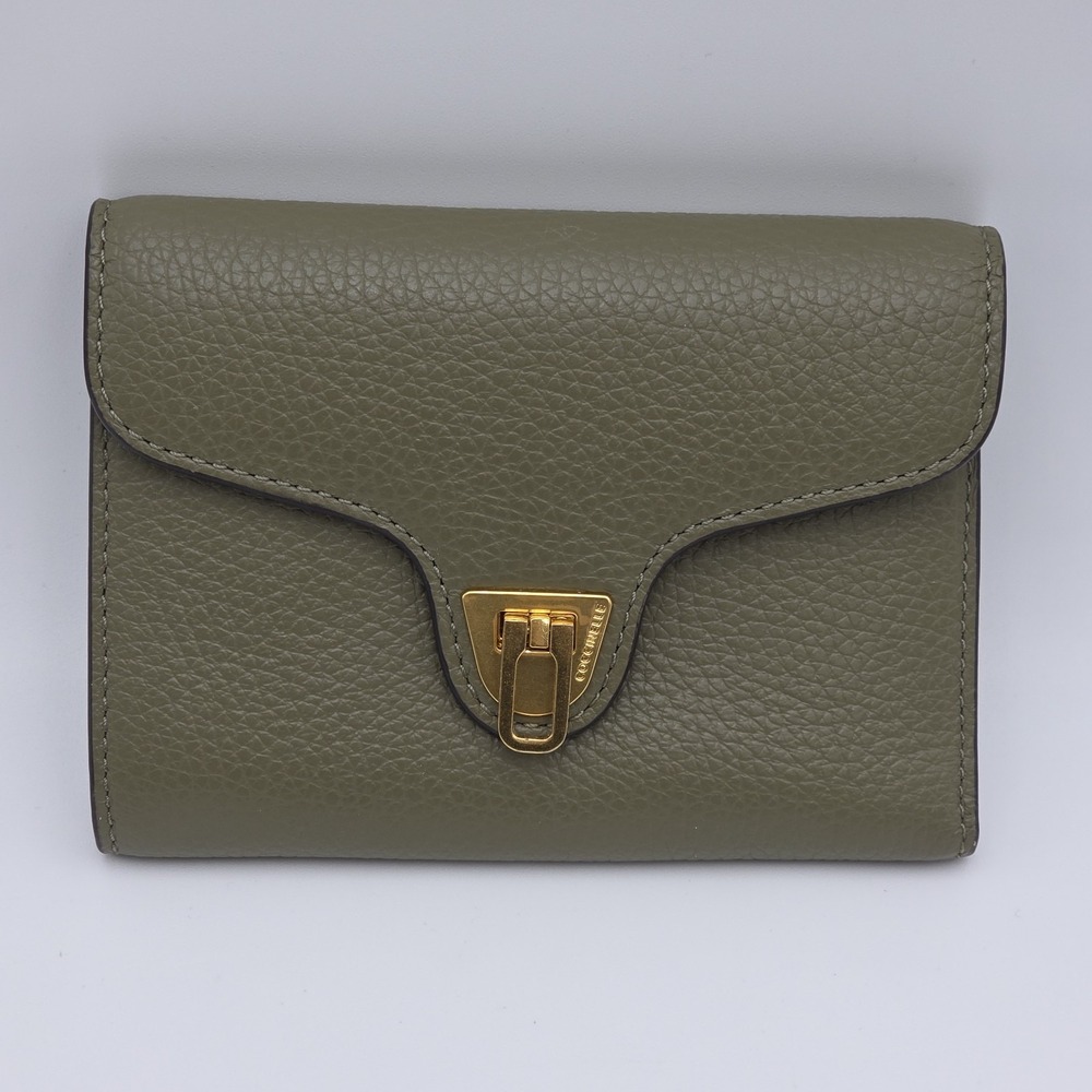 Coccinelle Whiskey Olive Green Pebble Women's‎ Leather Wallet